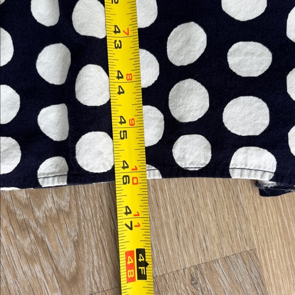 LOFT Maxi Dress size large navy blue and white polka dots tiered flutter sleeve - Picture 12 of 14